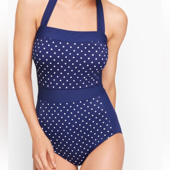 MiracleSuit Navy Polka Dot Vintage Style Swimsuit - Picture 1 of 9